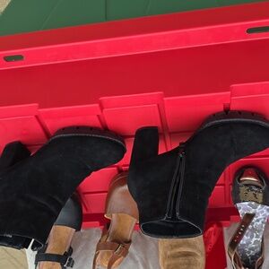 Women's Black Suede Ankle Boots